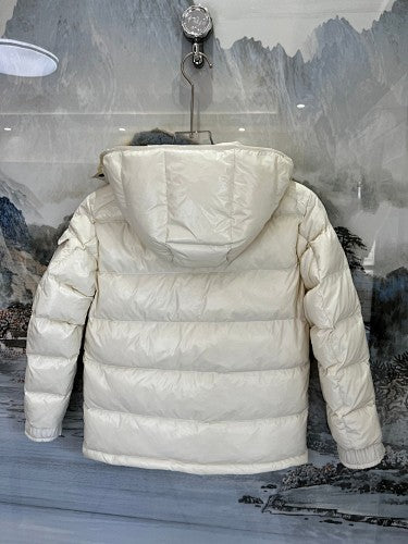Moncler Kids' Cream White Hooded Puffer Jacket