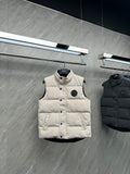 Canada Goose Ivory Quilted Puffer Vest with Black Logo