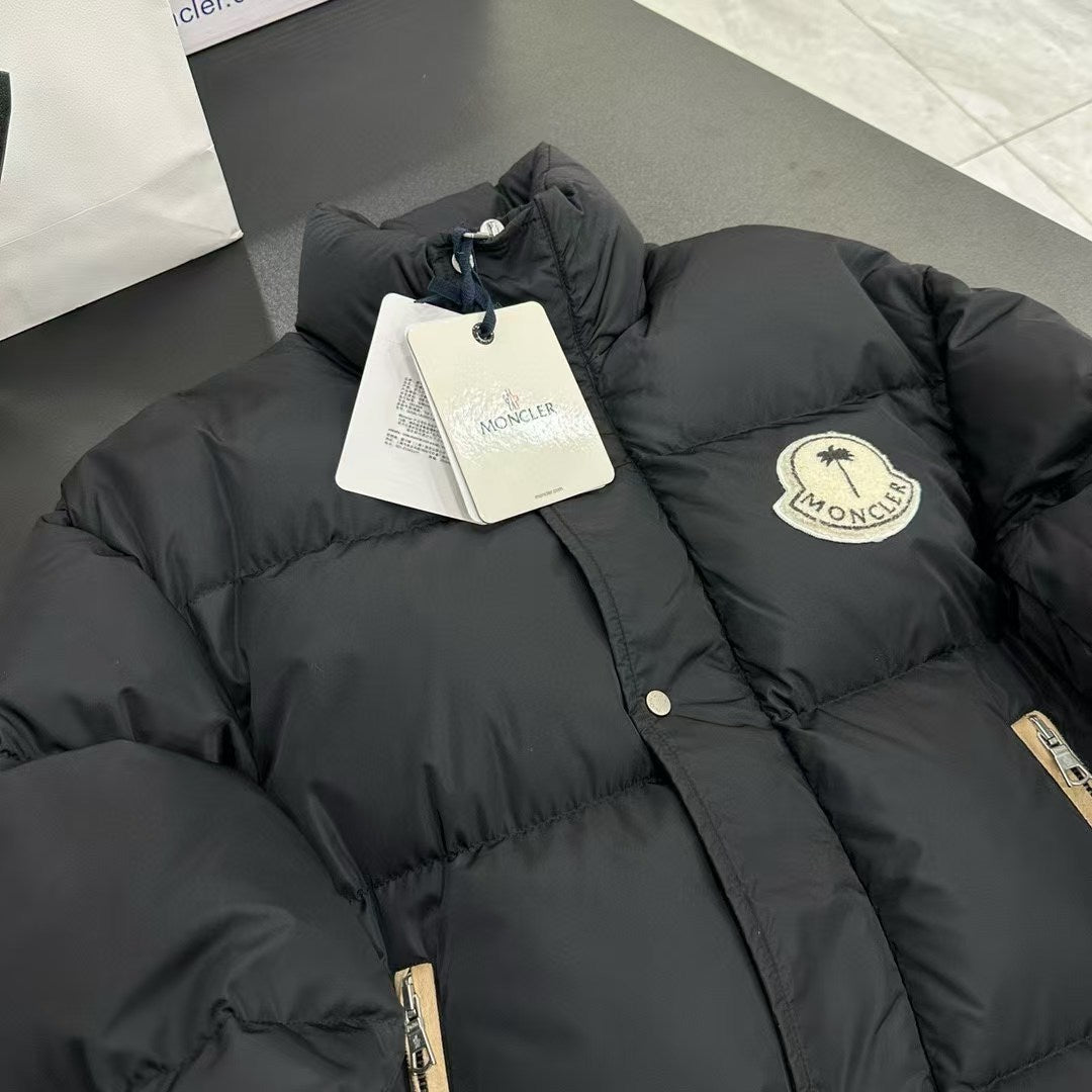 Moncler x Palm Angels Black Stand-Collar Puffer Jacket