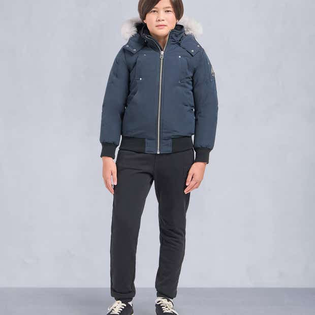 Moose Knuckles Kids' Original Shearling Hooded Bomber Jacket