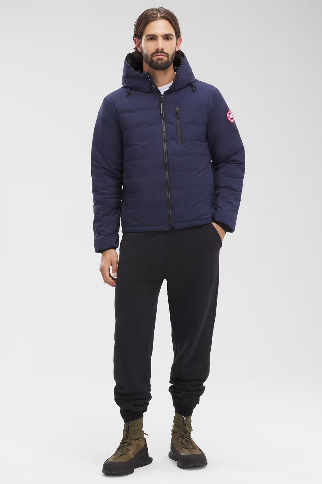 Canada Goose Hooded Puffer Jacket in Navy