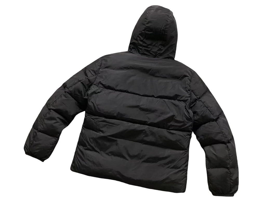 Moncler Maya Black Puffer Jacket with Logo-Print Hood