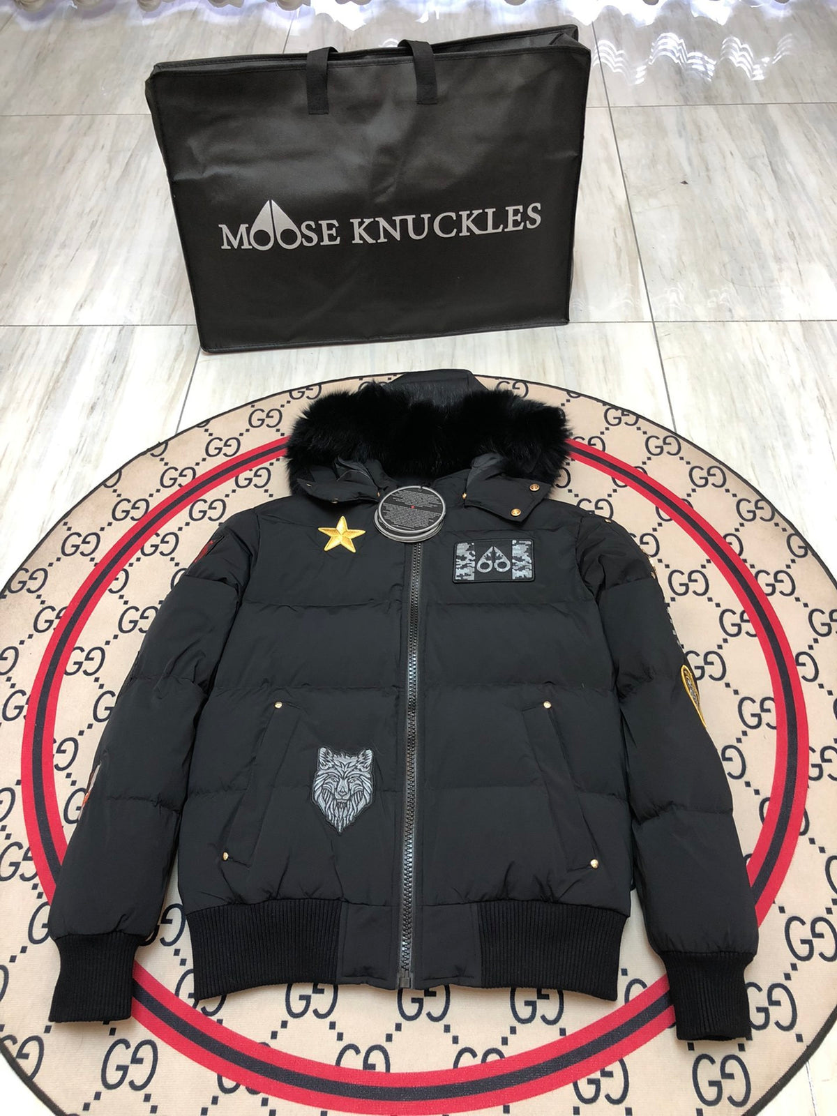 Moose Knuckles Unisex Multi-Logo Jacket