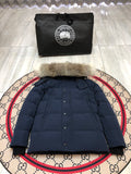 Canada Goose Unisex Hooded Puffer Jacket - Navy Blue