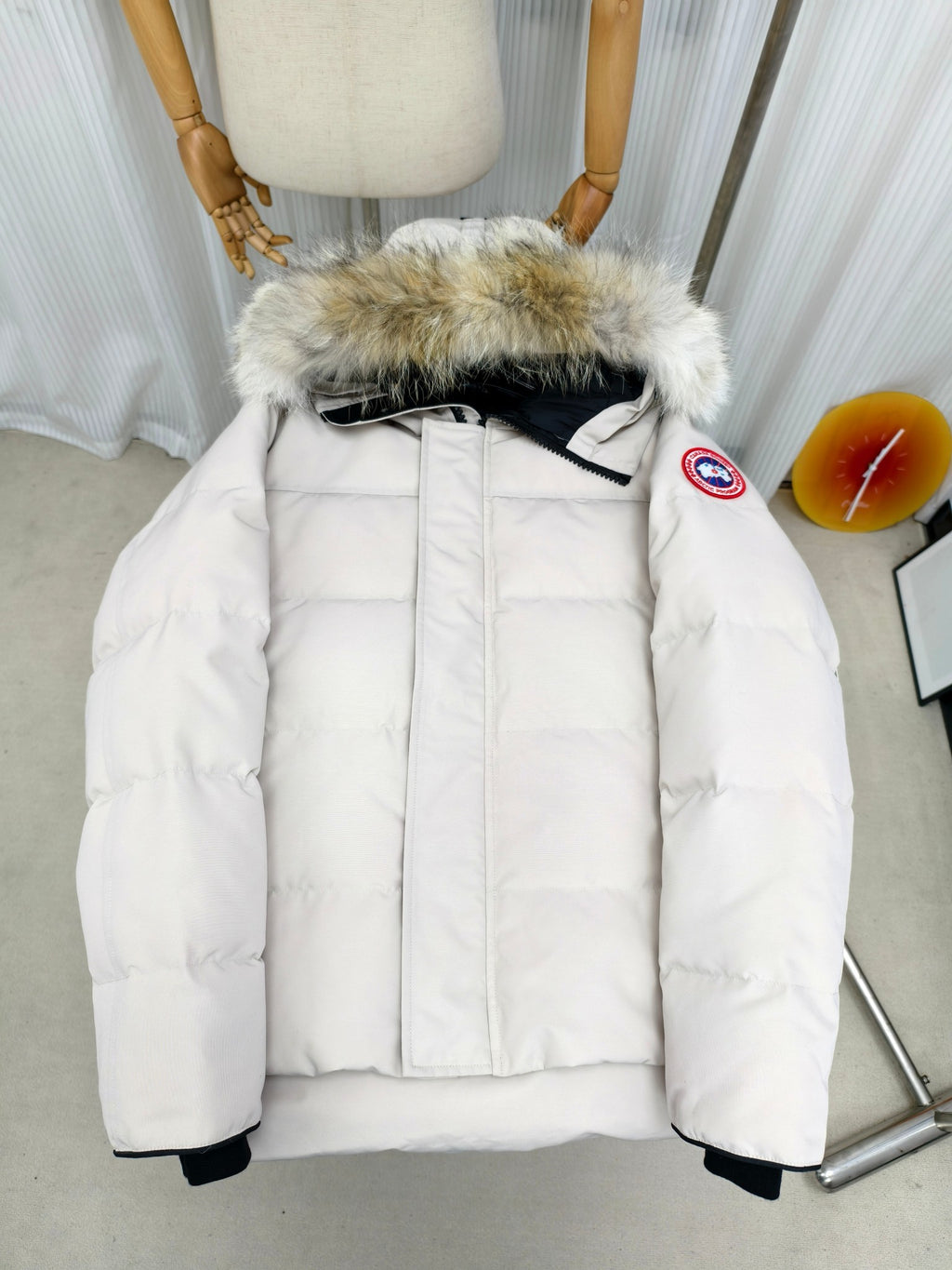 Canada Goose Wyndham White Hooded Down Jacket